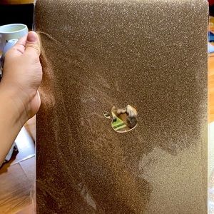 Golden Sparkle Gliter Mac Book Case